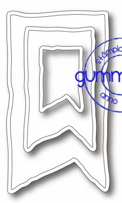Shaky banner die set - Oregelbundna vimpelstansmallar från Gummiapan ca 30x45, 49x85, 70x124 mm
