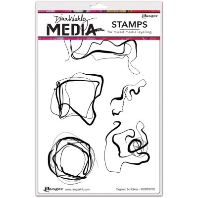 Organic scribbles rubber stamp set - Stämpelset med doodlade former från Dina Wakley / Ranger ink
