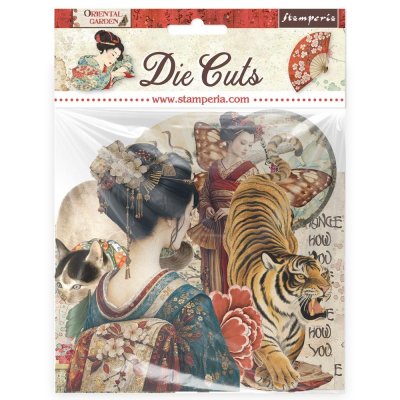 ORIENTAL GARDEN die cuts - Tjocka dekorationer med Asientema från Stamperia
