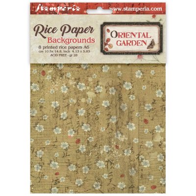 ORIENTAL GARDEN rice paper pack - Rispapper med Asientema från Stamperia A6