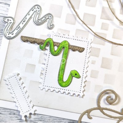SNAKE die from Gummiapan ca 30x32 mm