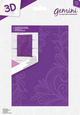 Ornate Lace 3D Embossing Folder 5x7 - Embossingfolder med vackert broderimönster från Crafter's Companion 12,7x17,78 cm