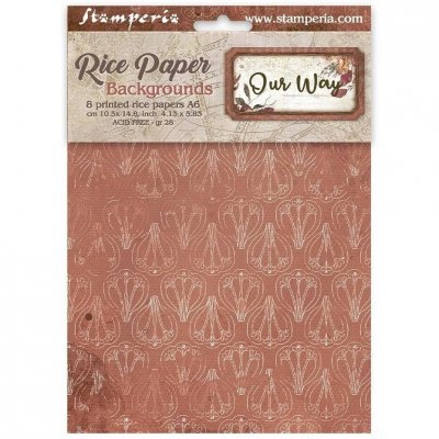 OUR WAY RICE PAPER BACKGROUNDS - Bakgrundsrispapper från Stamperia A6