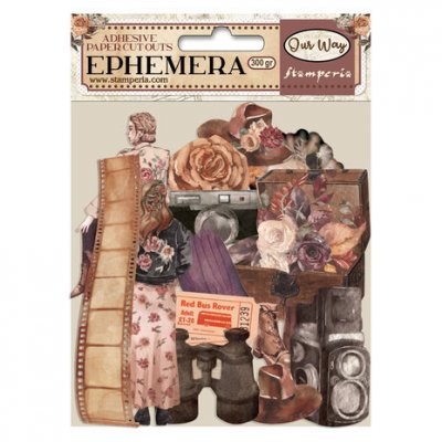 Our way ephemera adhesive paper cutouts - Utstansade saker från Stamperia