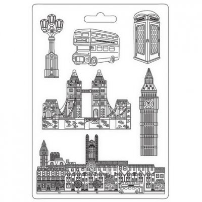 Our Way London soft mould - Gjutform med storstadstema från Stamperia A4