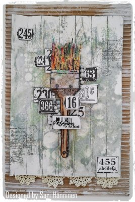 #277 Painting numbers clear stamp - Stämpel med pensel och textur från Aall & Create Tracy Evans