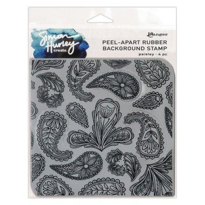 Paisley background stamp - Mönsterstämpel från Simon Hurley Ranger ink 15x15 cm