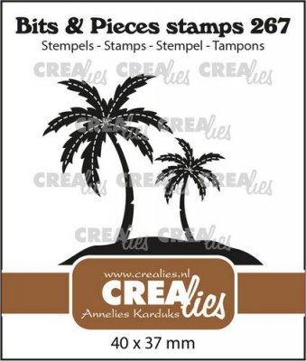 Palmtree clear stamp set - Stämpelset med palmträd från CreaLies 4x3,7 cm
