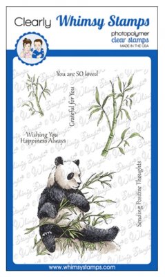 Panda bamboo clear stamp set Whimsy Stamps 10x15 cm