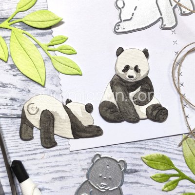 Panda bear die set from Gummiapan ca 32x34 mm & 38x25 mm