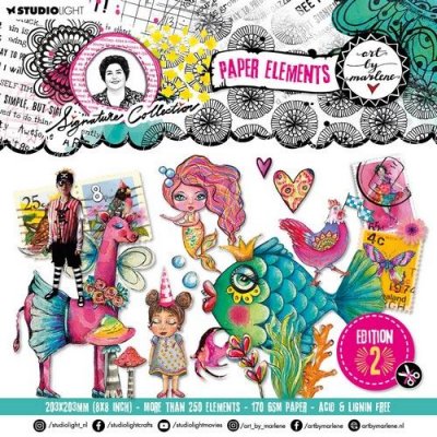 Paper Elements Edition 2 Signature Coll. nr.133 - Block med utstansade dekorationer från Art by Marlene Studio Light 20x20 cm