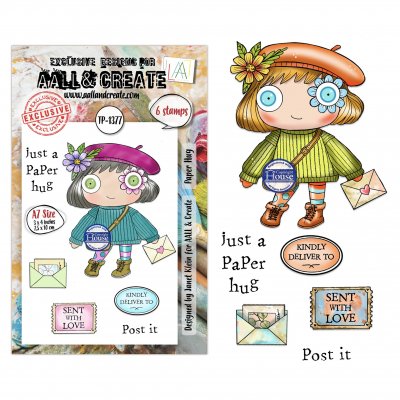 PAPER HUG post & ink clear stamp set - Stämpelset med post-tema från AALL & Create A7