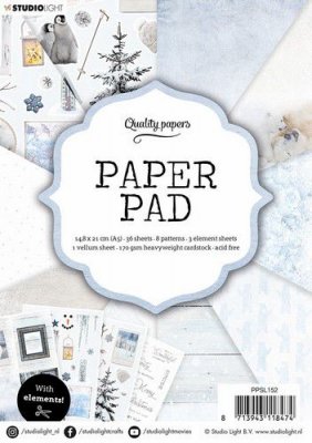 Paper pad 152 Icy Christmas - Mönstrade vinter- och julpapper från Studio Light A5