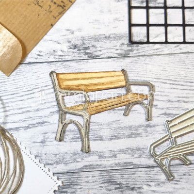 PARK BENCH die PARKBÄNK Gummiapan ca 55x44,5 mm
