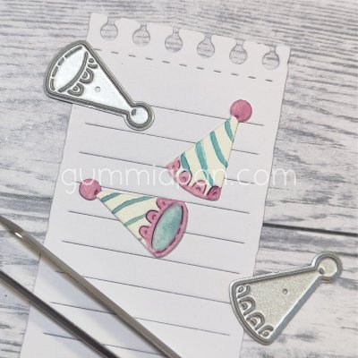 PARTYHATTAR PARTY HAT DIE SET - Stansmallar från Gummiapan ca 12 x 21,5, 12 x 22,5mm