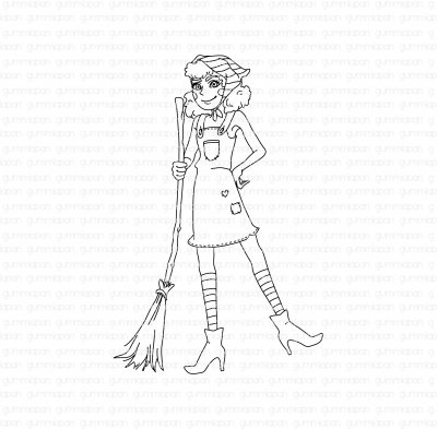 Påskkärring (häxa) - Stämpel från Gummiapan 5,9x9 cm