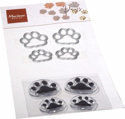 Paw stamps and dies from Marianne Design 8x16 cm
