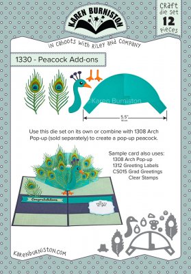 PEACOCK ADD-ons die set - Stansmallar till påfågel från Karen Burniston