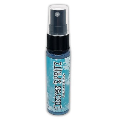 PEACOCK FEATHERES bluegreen spritz - Blågrönt skimmerspray från Tim Holtz Ranger ink 29 ml