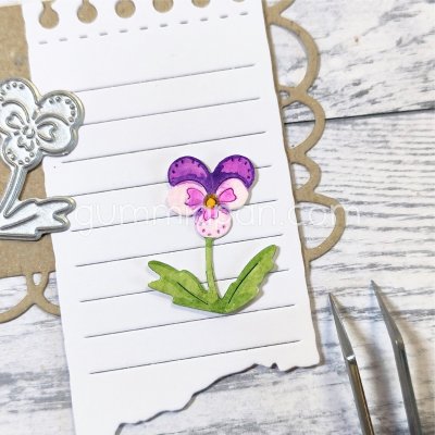 Pansy flower die from Gummiapan ca 22,5 x 27, 5mm