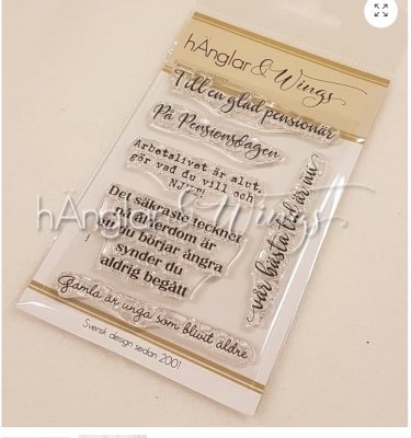 Pension svenska textstämplar från Hänglar & Wings A7