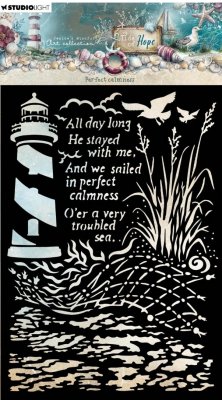 PERFECT CALMNESS TIDE OF HOPE ocean stencil - Schablon med havstema från Studio Light