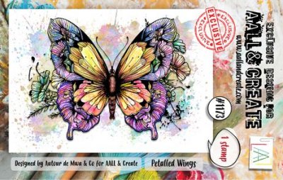 PETALLED WINGS butterfly clear stamp set - Stämpelset med fjäril från AALL & Create A7