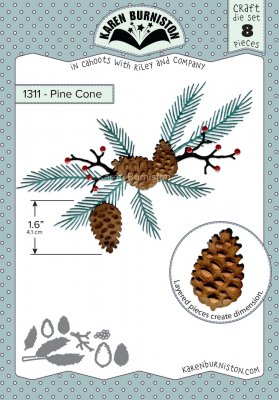 PINE CONE die set - Tallkottestansmallar från Karen Burniston