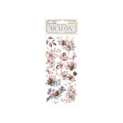PINECONES AND FLOWERS rub-ons - Gnuggisar med blommor och kottar från Stamperia