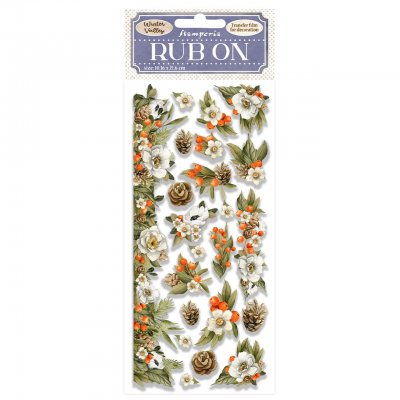 PINECONES rub-on - Gnuggisar med kottar och blommor från Stamperia