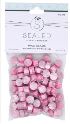 PINK DAMASK Wax Beads (100pcs) - Rosa sigillvaxpärlor från Spellbinders