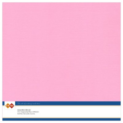 PINK Linen Cardstock 30,5x30,5 cm (10pcs) - Rosa papper från Card deco