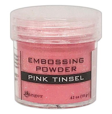 Pink tinsel embossing powder from Ranger 18 g