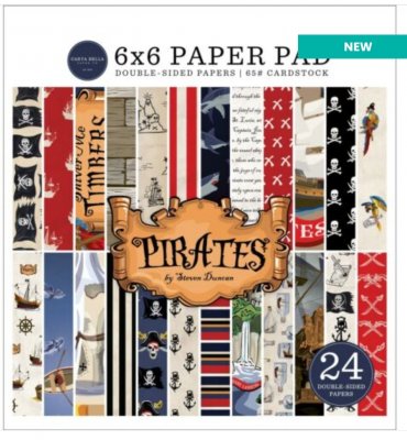 Pirates 6x6 Inch Paper Pad - Mönsterpapper från Carta Bella 15x15 cm