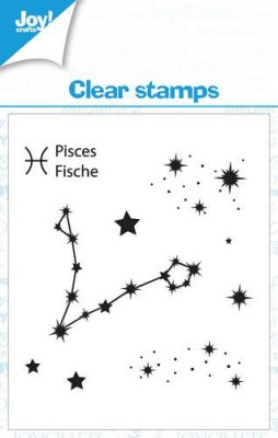 PISCES star sign clear stamp set - Stämpelset med stjärntecken fiskarna från Joy Crafts 7x7 cm