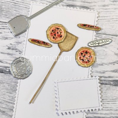 PIZZA shovel die set from Gummiapan ca 15x73 mm, 22x5 mm, Ø19 mm