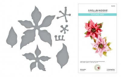 Poinsettia Etched Christmas flower die set(S4-1109) - Stansmallar med julstjärna blomma från Spellbinders