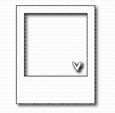 Polaroid frame die with a heart die set from Gummiapan ca 4x5 cm