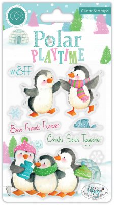 Polar playtime BFF penguin clear stamp set - Stämpelset med pingviner och vintertema från Craft Consortium