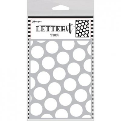 Polka dotting stencil - Schablon med cirklar från Letter it / Ranger ink 4,75*6