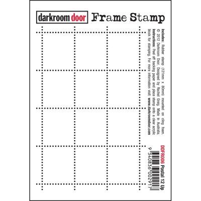 Postal 12 up frame rubber stamp - Stämpel med rutor från Darkroom Door 11,8*8 cm