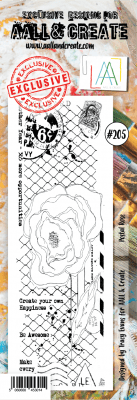 Postal rose clear border stamp #205 - Bårdstämpel med blom- och textkollage från Aall & Create