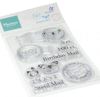 POSTMARK clear stamp set - Stämpelset med post- och frankeringstema från Marianne Design