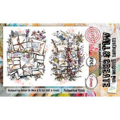 POSTMARKED PETALS letters clear stamp set - Stämpelset med brev från AALL & Create A6