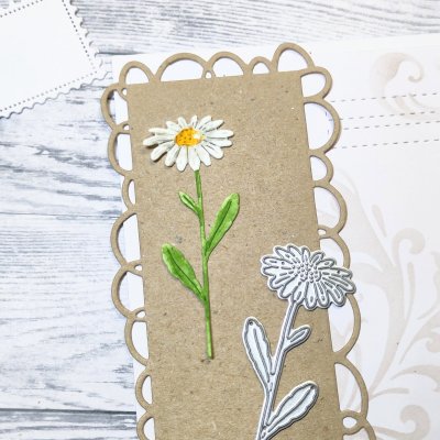 PRÄSTKRAGEblomstansmall från Gummiapan ca 24x65 mm