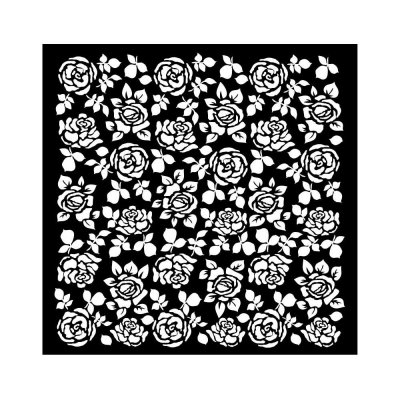 Precious Thick Stencil 18x18cm Roses Pattern - Schablon med rosor blommor från Stamperia