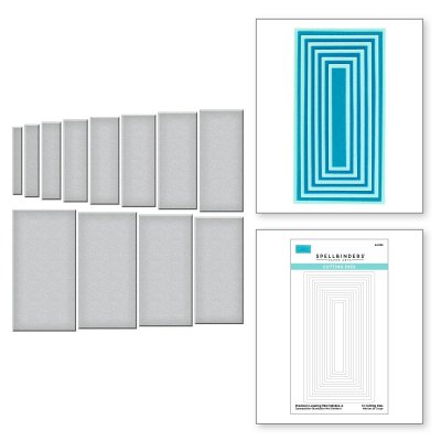 Precision Layering Mini Slimline A Etched Die set - Rektangulära stansmallar från Spellbinders S4-1158