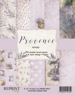 Provence Collection Hearts paper pack 6x6 - Mönsterpapper med blommor från Reprint 15x15 cm