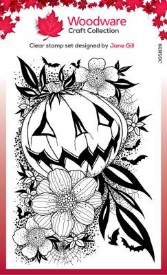 Pumpkin Flowers Clear Stamp set Halloween from Woodware A6