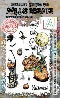 PUMPKIN PARTY Halloween clear stamp set - Stämpelset med pumpor från AALL & Create A6